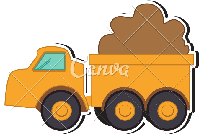 Orange Garbage Truck Transportation Icon - Camiones De Construccion Vector (800x800)