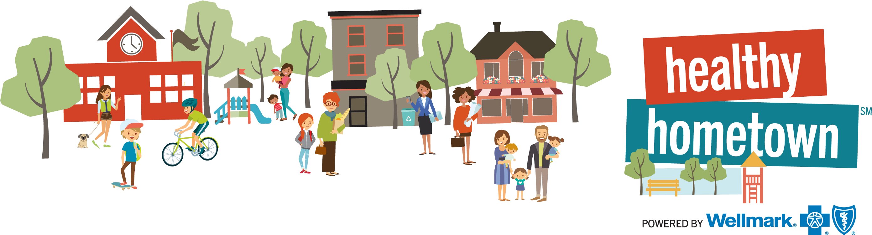 Healthy Hometownsm Powered By Wellmarkdid You Know - Blue Cross Blue Shield (2820x776)