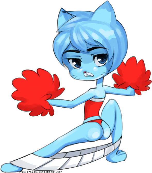 Gumball The Cheerleader By Jeiiycube - Gumball As A Cheerleader (875x836)
