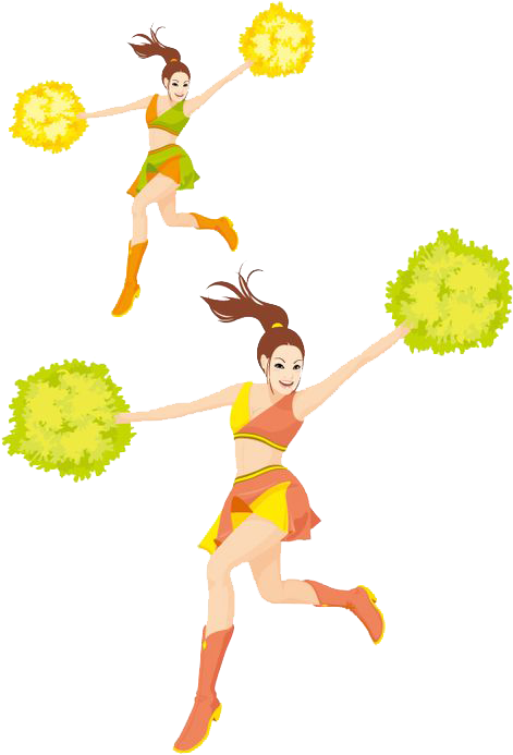 Cartoon Cheerleader Dance - Cartoon Cheerleader Dance (500x708)