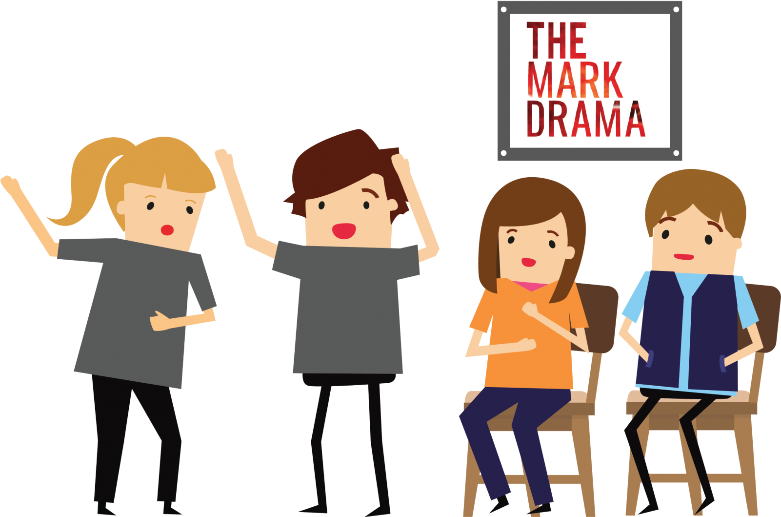 Students From Afes Australia Put On The Mark Drama, - Cartoon (1600x1105)
