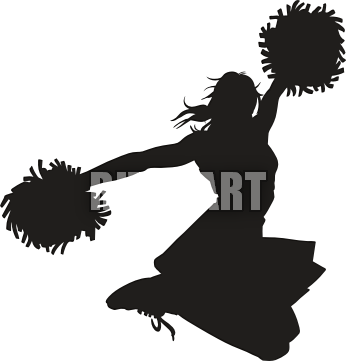 Cheerleader Silhouette Clip Art Clipart - Cheerleader Silhouette (346x361)