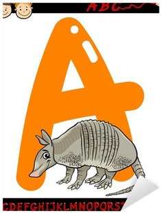 Letter A For Armadillo Cartoon Illustration Sticker - Illustration (400x400)