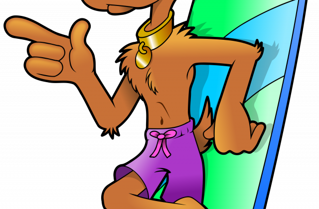 Outline Of A Dog In Cartoon Style - Zazzle Lebensmittelgeschäfttaschen-tasche Des Surfbrettes (640x420)