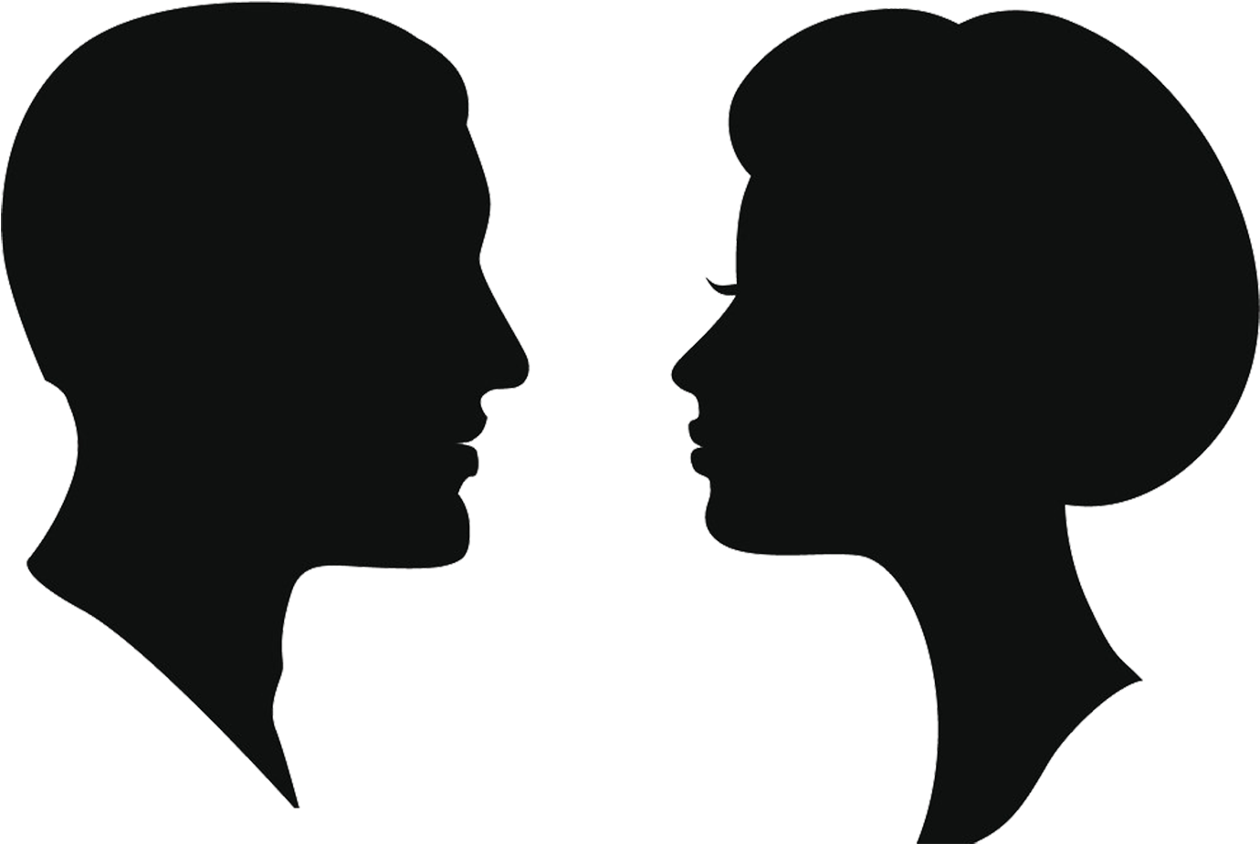 Silhouette Female Man Clip Art - Two Sides Of The Same Coin (1424x1000)