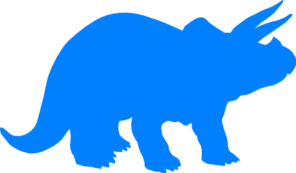 Blue Dinosaur Clip Art - Dinosaur Outline Clip Art (600x350)