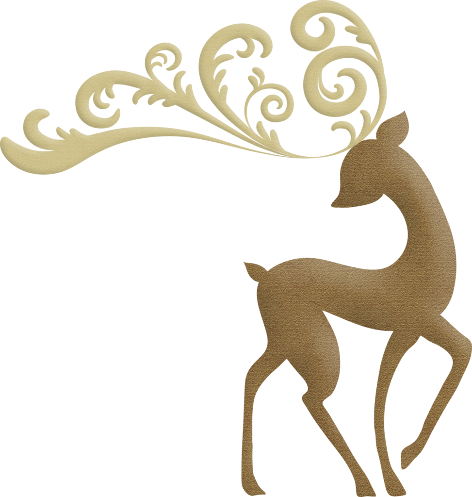 Christmas Elegant Reindeer Clip Art - Elegant Christmas Reindeer Clip Art (973x1024)