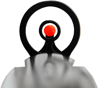 The Bead On The Front Sight Is Centered In Inner Circle - Sniper Rifle (400x358)