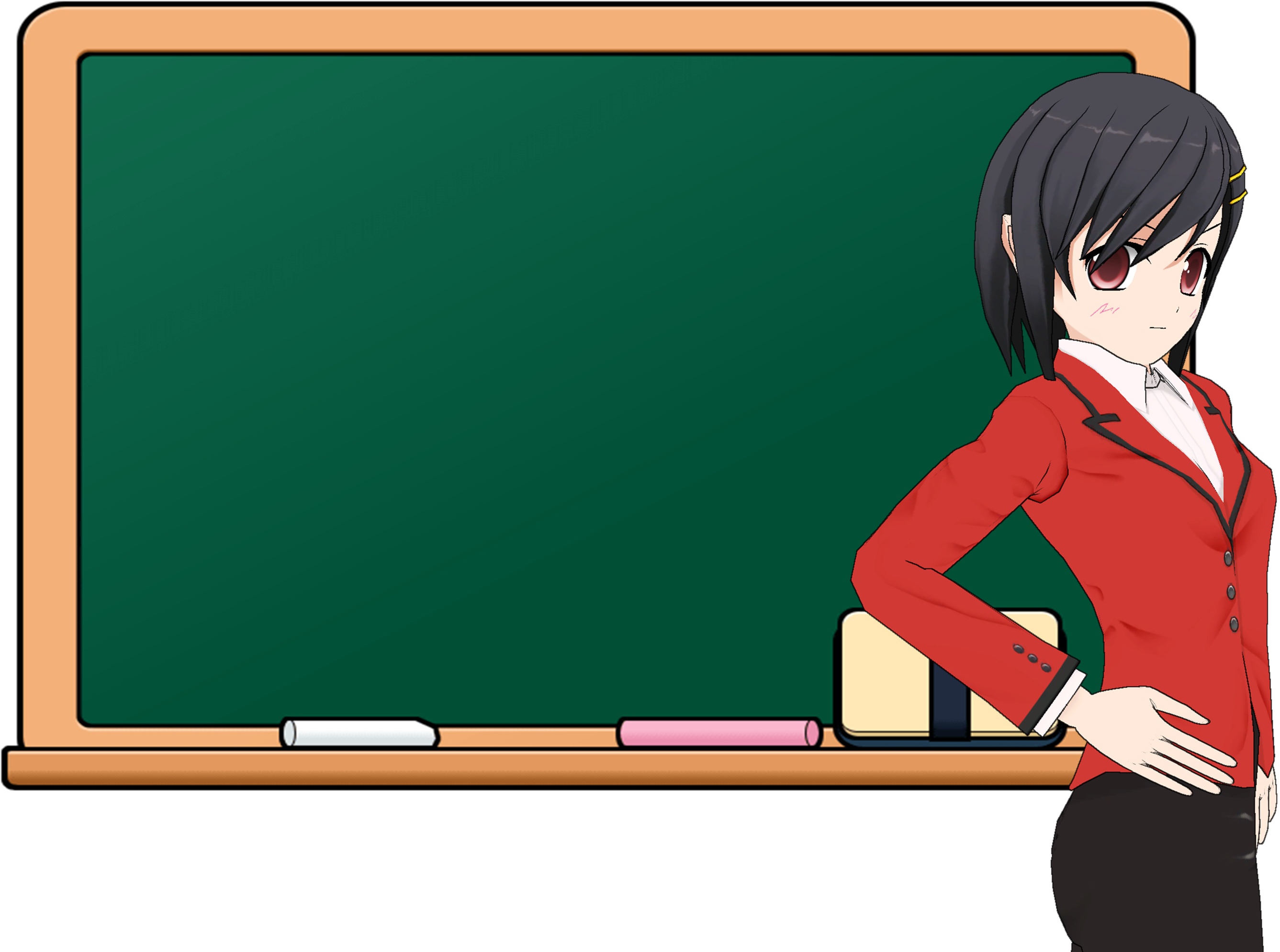 Teachers Day Download Android Illustration - Blackboard With Teacher Anime (3000x2072)