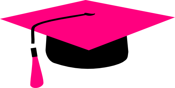Pink Graduation Cap Clipart 5 By Carolyn - Pink Graduation Hat Png (600x302)
