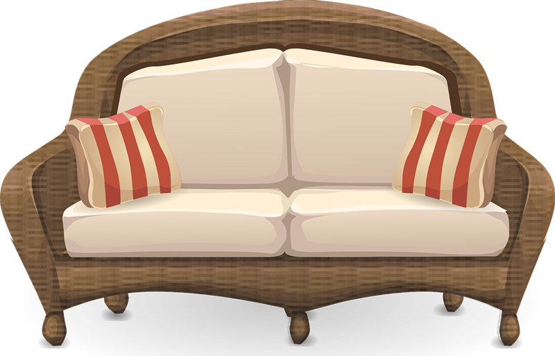 Couch - Clipart - Kursi Png (800x513)