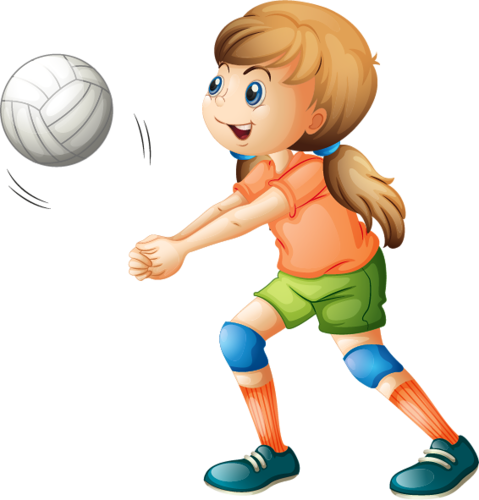 Girl Playing Volleyball Clipart (479x500)