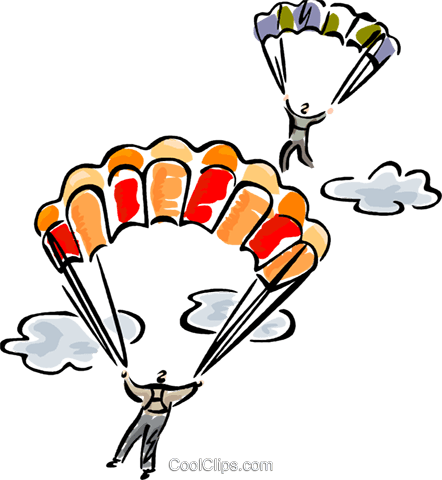 Two Skydivers Royalty Free Vector Clip Art Illustration - Two Skydivers Royalty Free Vector Clip Art Illustration (442x480)