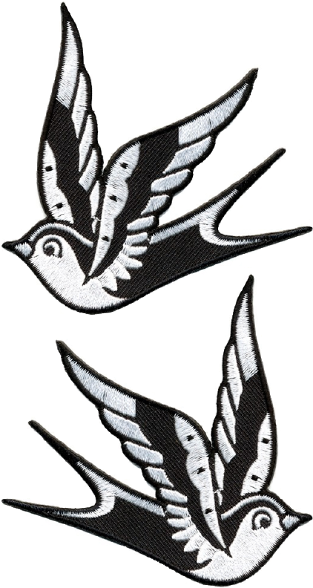 Sourpuss Clothing Sparrow Patches - Black And White Sparrows (900x1350)