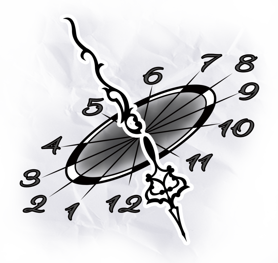 Traditional - Tribal Clock Tattoo Design (900x850)