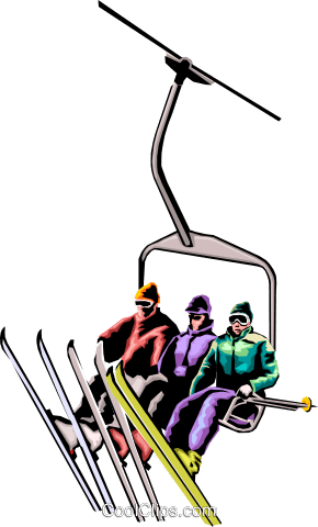 Skiers On Chair Lift Royalty Free Vector Clip Art Illustration - Examples Of Pulleys (290x480)