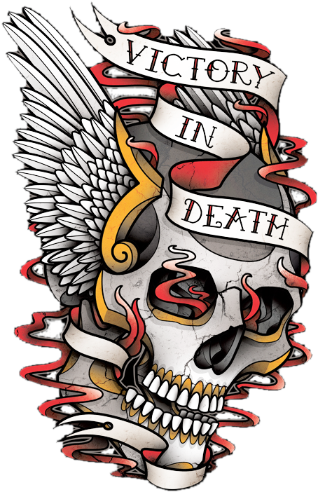 Color Traditional Skull - Skull (487x735)