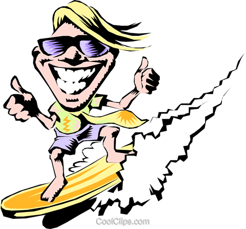 Cartoon Surfer Cartoon Surfer Royalty Free Vector Clipart - Серфер Пнг (480x448)