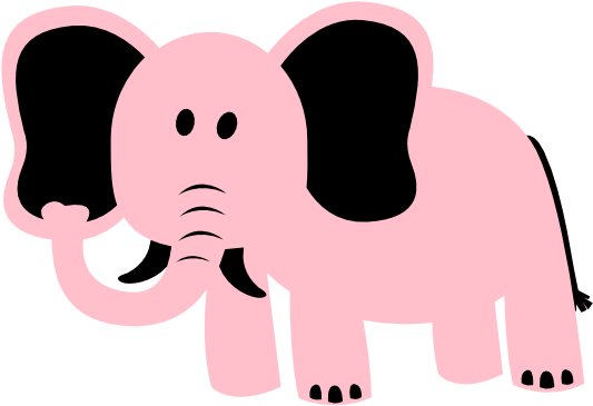 Elephant Pink Clip Art - 3drose Dpp_182458_1 Print Of Purple Elephant (555x555)