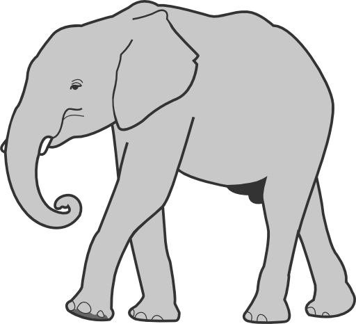 صورة فيل - Grey Elephant Shower Curtain (512x466)