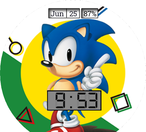 Retro Sonic The Hedgehog Digital Watch - Sonic The Hedgehog 1&2 Soundtrack (564x510)