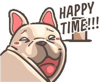 The Funny Bulldog Animated Messages Sticker-1 - Bulldog (400x318)