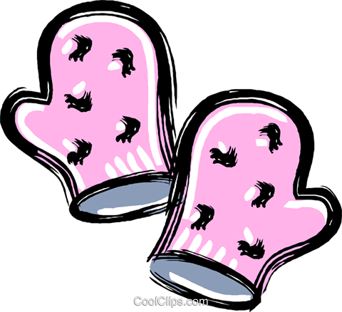 Oven Mitts Royalty Free Vector Clip Art Illustration - Mitten Clip Art (480x438)