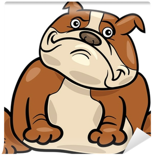English Bulldog Dog Cartoon Illustration Wall Mural - Bulldog Cartoon (400x400)