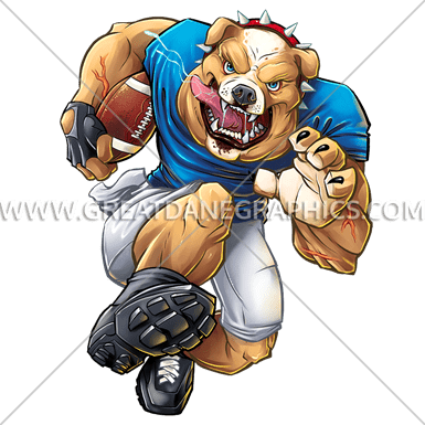Bulldog Football Charge - Bulldog Playing Football (385x385)