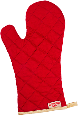 Red Oven Mitt & Potholder - Beige (600x400)