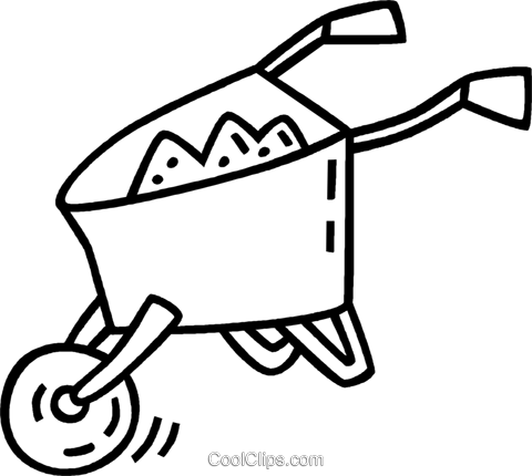 Wheelbarrow - Line Art (480x430)