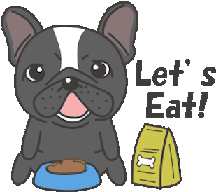 Funny Black Bulldog Animated Messages Sticker-7 - English Bulldog Gif Png (407x330)