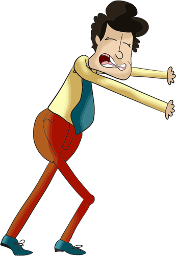 Cartoon Man Pushing - Man Pushing Cartoon (345x500)