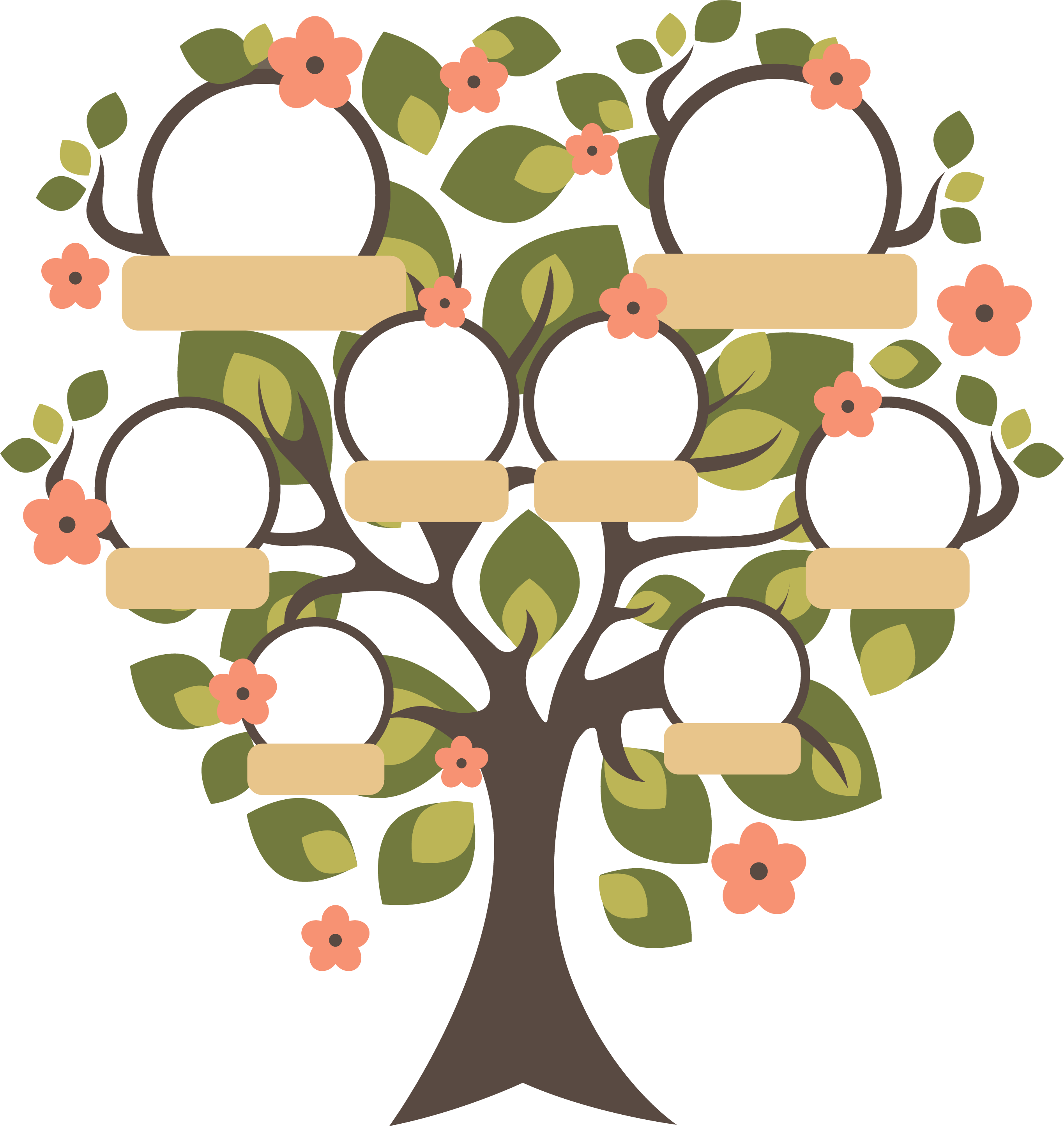 Family Tree Genealogy Childhood - Modelo De Arbol Genealogico (2730x2888)