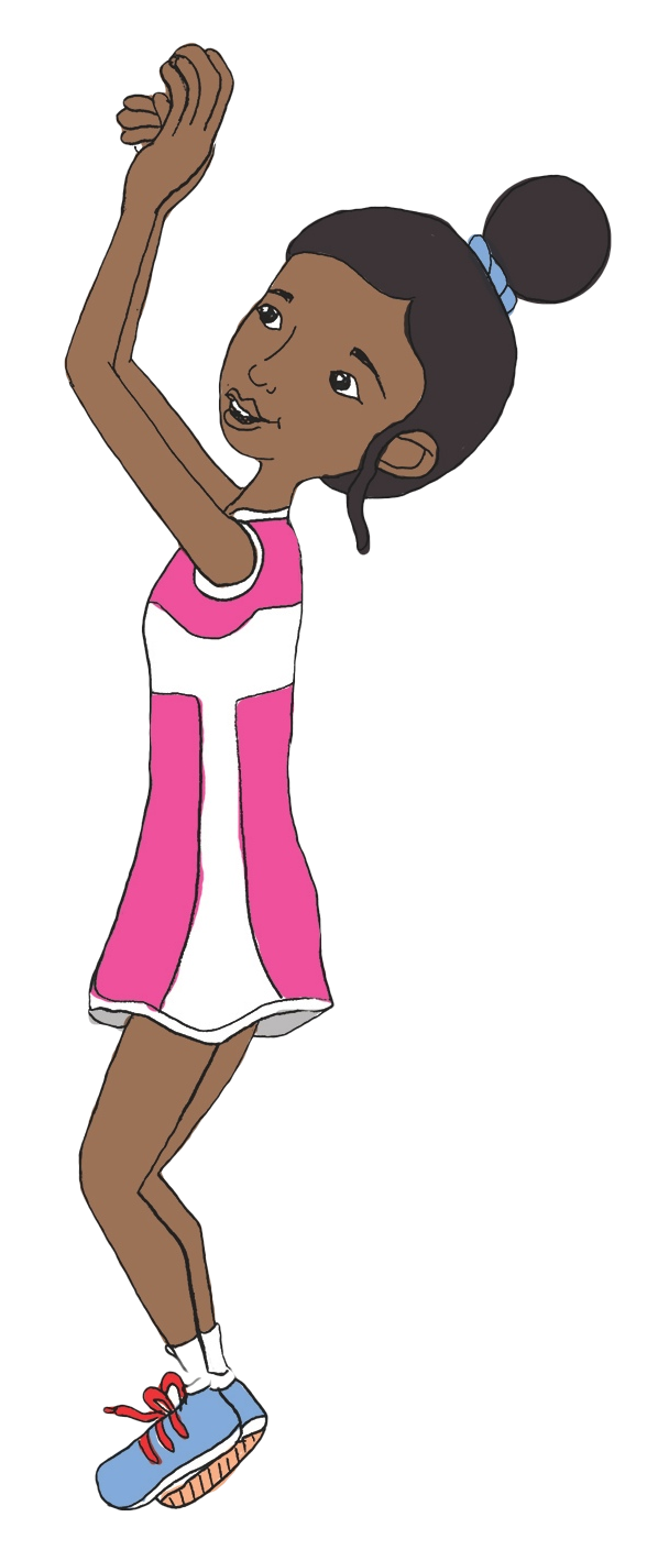 Netball Clipart Netball Girl - Cartoon (598x1409)
