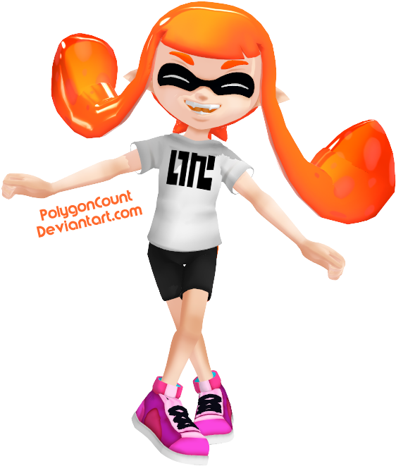 Inkling Girl Model By Polygoncount - Inkling Girl Model (606x720)