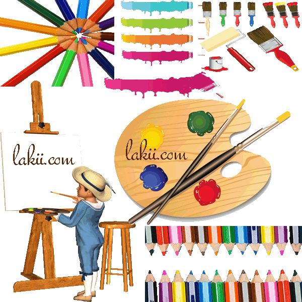 Http - //www - Lakii - - Baking Girls - Artists Painters Palette Paints - Standups (600x600)
