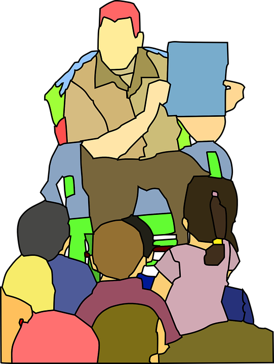 Man Reading To Kids Clipart (541x720)