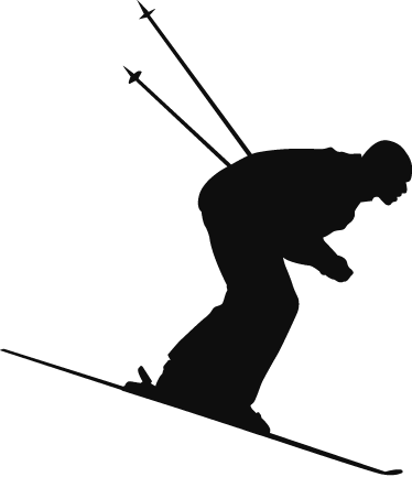 Wall Colour - Skier Silhouette (374x433)