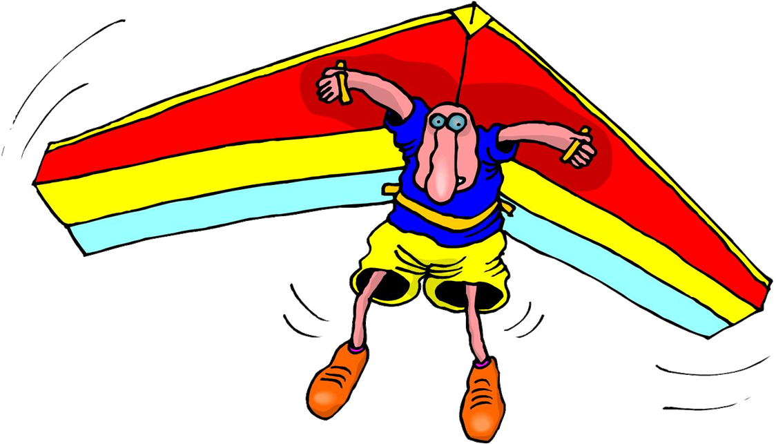 Man On Hang Glider - Glider Clip Art (1124x643)