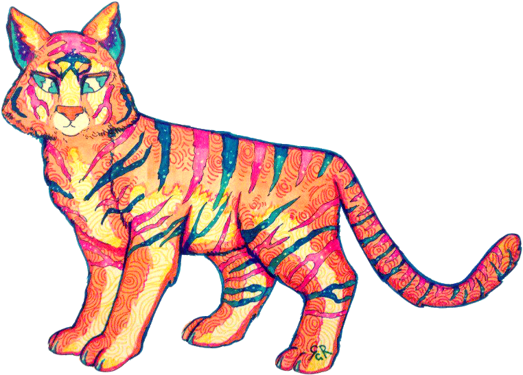 Tiger-cat From The Same Forest By Vexkex - Cat (828x606)
