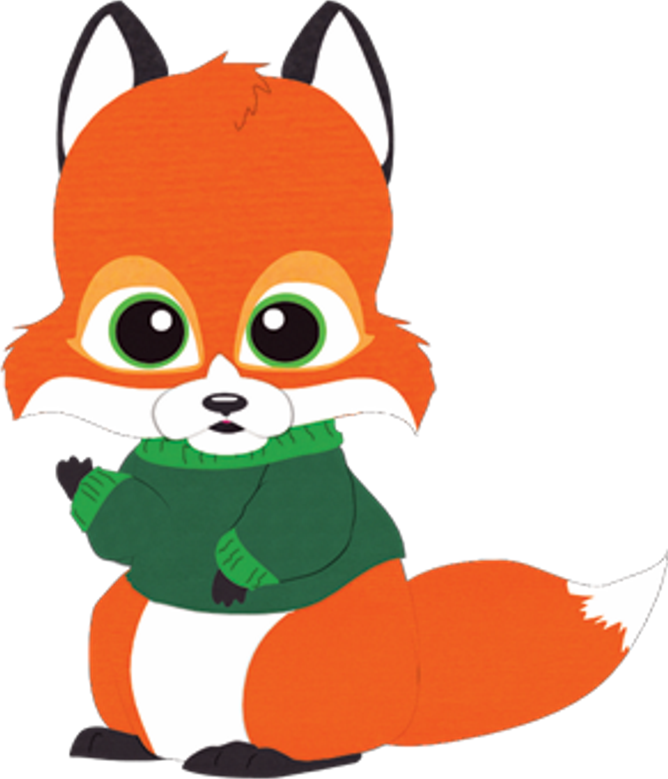 Foxy Is A Small Orange Fox Who Wears A Green Sweater, - South Park Foxy (1348x1572)