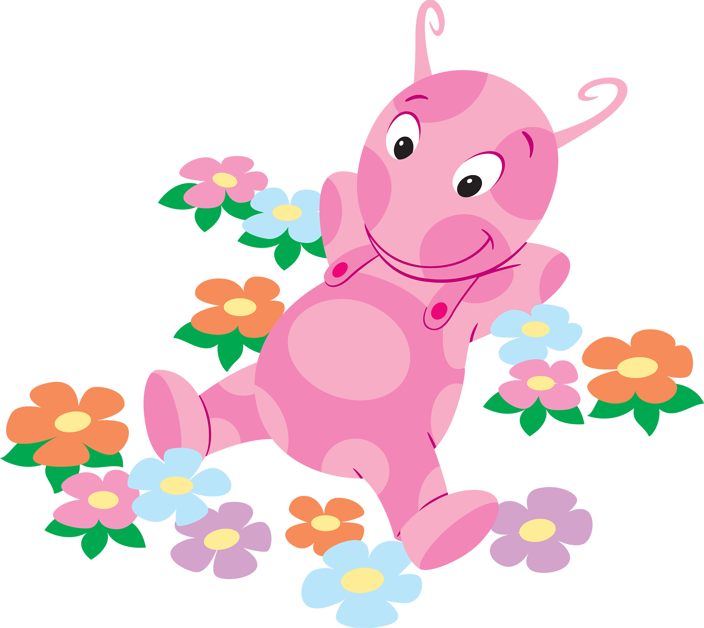 Uniqua Lying In Bed Of Flowers Transparent Png - The Backyardigans (2255x2013)