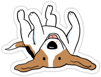 Care Free Beagle Waterproof Die Cut Sticker - Beagle Snow Holiday Greeting Cards (pk Of 20) (375x360)