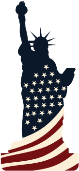 Us Flag Themed Statue Of Liberty - Statue Of Liberty Silhouette (400x400)