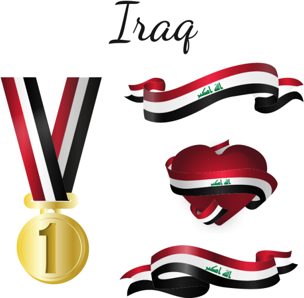 Iraq Flag, Iraq, Flag, Country Png And Vector - Gold Medal (640x640)