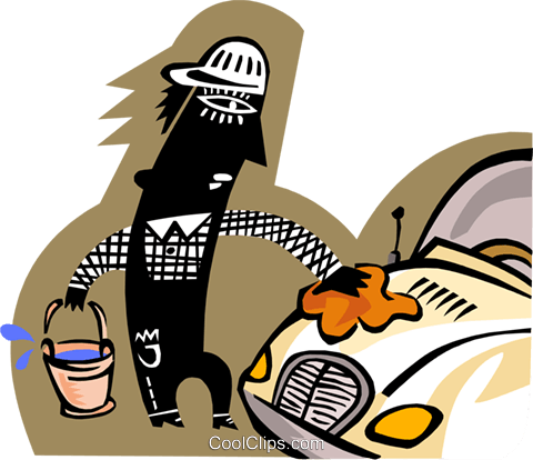 Homem Lavando Um Carro Livre De Direitos Vetores Clip - Homem Lavando Um Carro Livre De Direitos Vetores Clip (480x414)