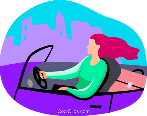 Mulher Dirigindo Em Seu Carro Livre De Direitos Vetores - Mulher Dirigindo Em Seu Carro Livre De Direitos Vetores (480x379)