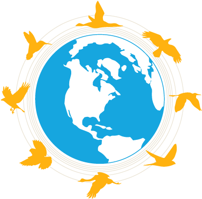 Endangers Nearly Half Of All North American Birds - World Globe Black And White Png (414x414)