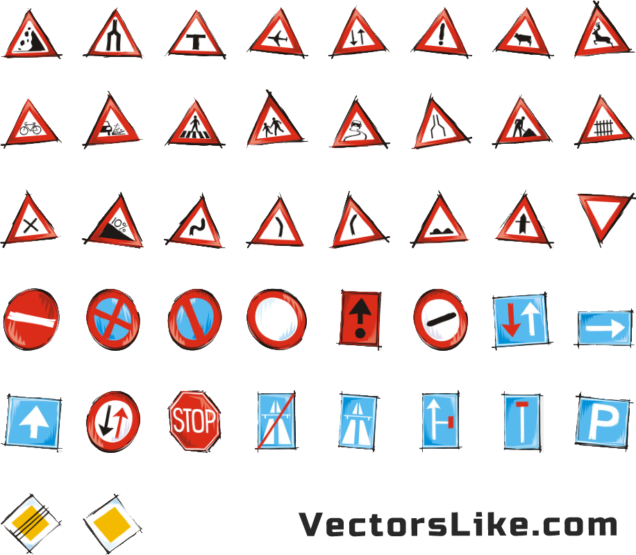Traffic Signs Clip Art Vector - Vector Graphics (916x799)